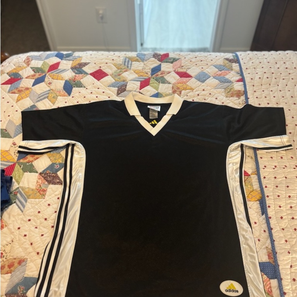 Vintage Adidas Soccer Shirt Mens Size Large  Short  Sleeve Jersey Made In USA